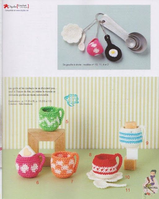 Tasses miniatures au crochet