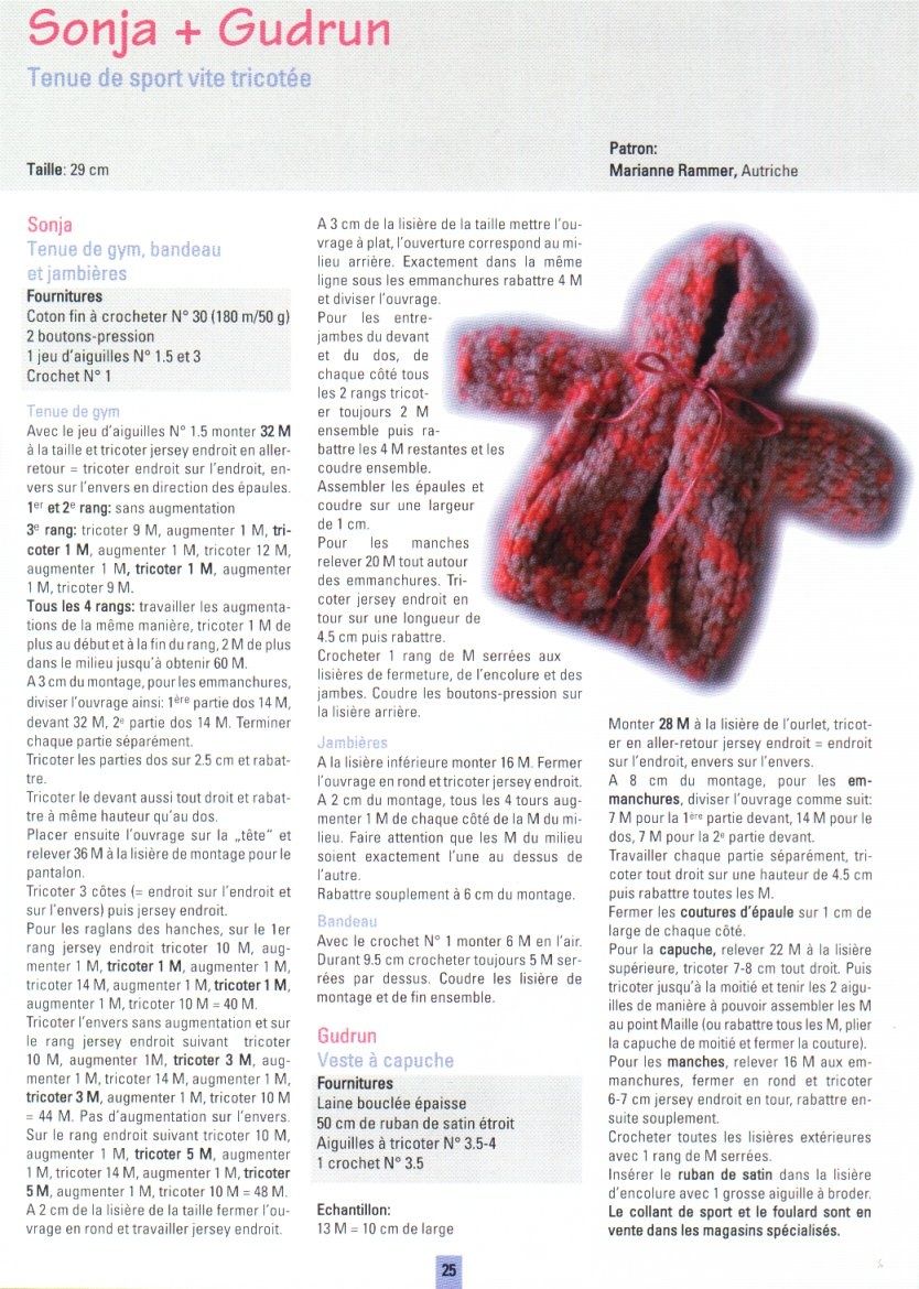 patron tricot pour poupée Barbie