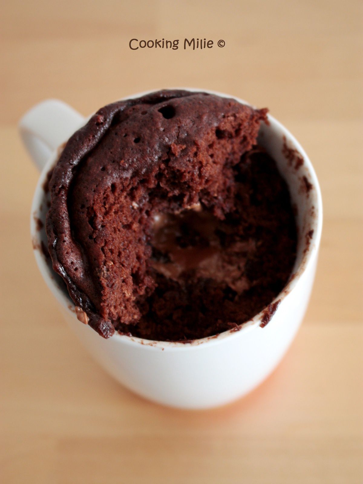 Mug cake chocolat coeur coulant