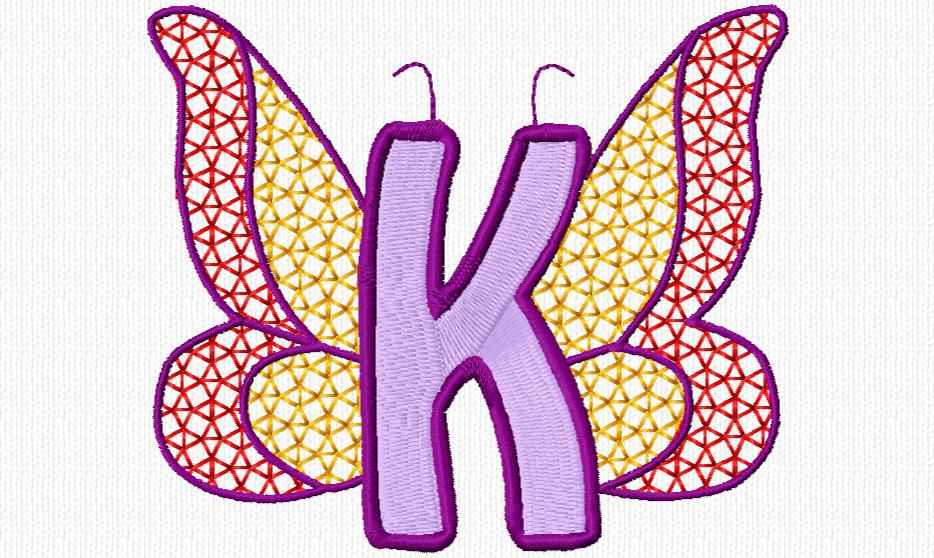 K alphabet papillon