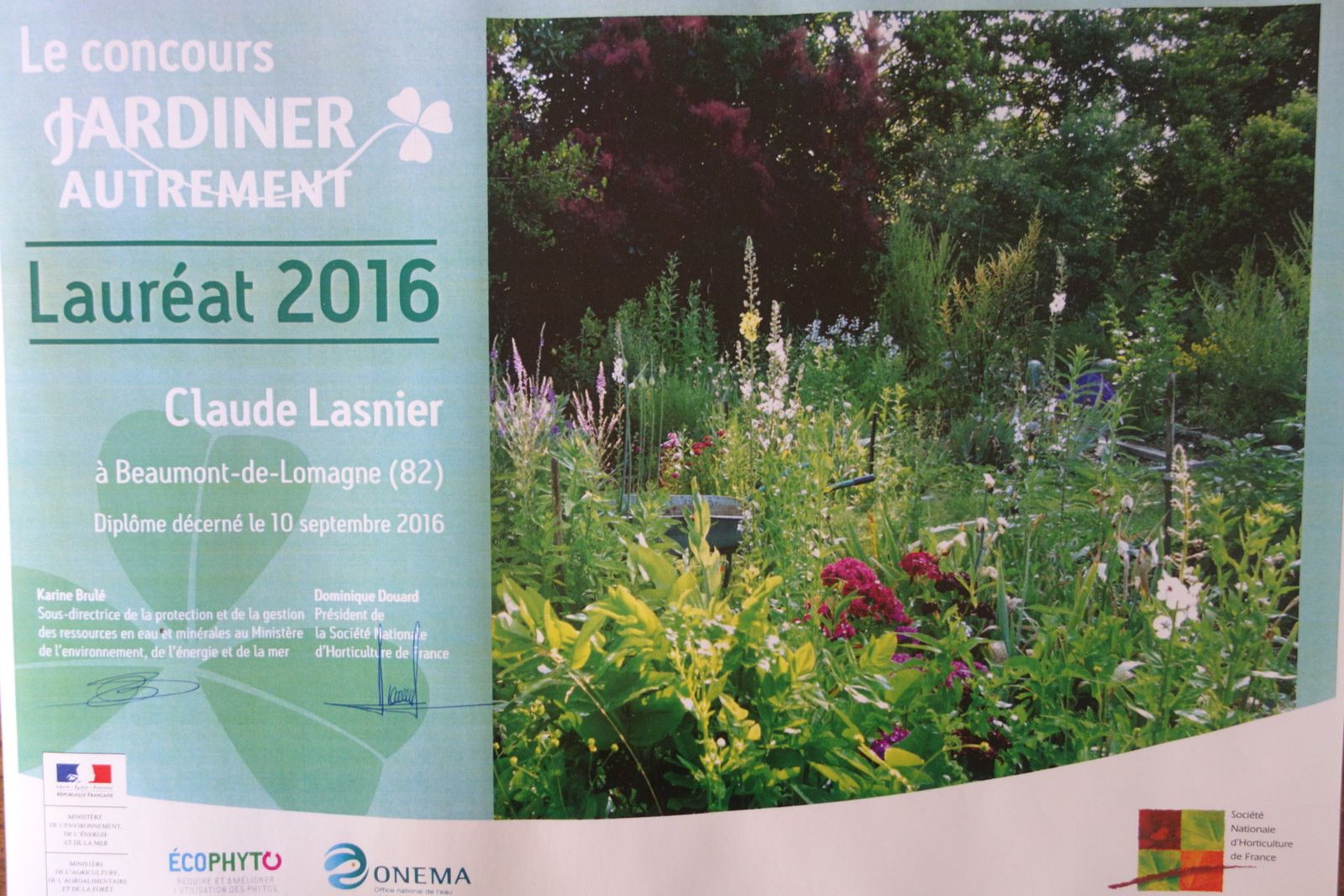 Le jardin de Claude Lasnier récompensé par la Société d'Horticulture de France.