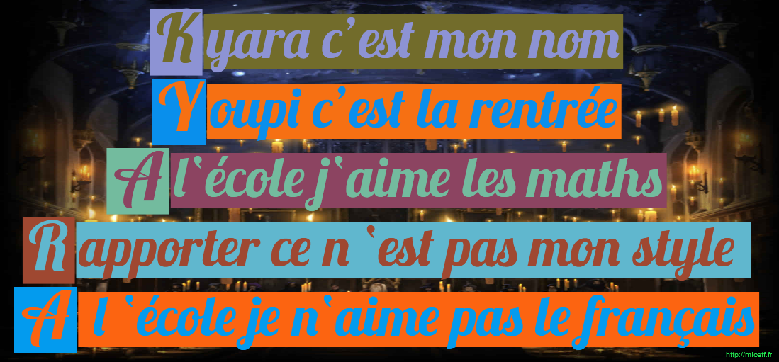 Acrostiches en folie !