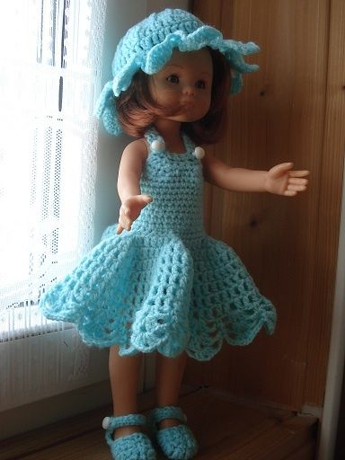 Fiche gratuite vêtements de poupée N° 146: ensemble turquoise