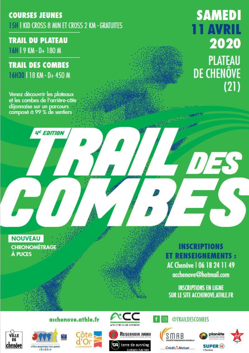 Samedi 11 avril 2020 - Trail des Combes - Chenôve - ANNULE