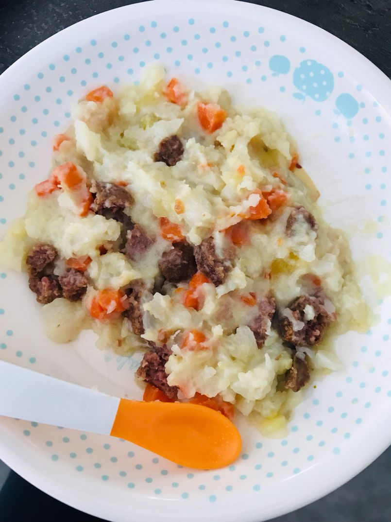Assiette Bebe Des 12 Mois Boulette De Bœuf Puree De Pomme De Terre Et Navet Et Des De Carottes Recettes Simples Et Rapides