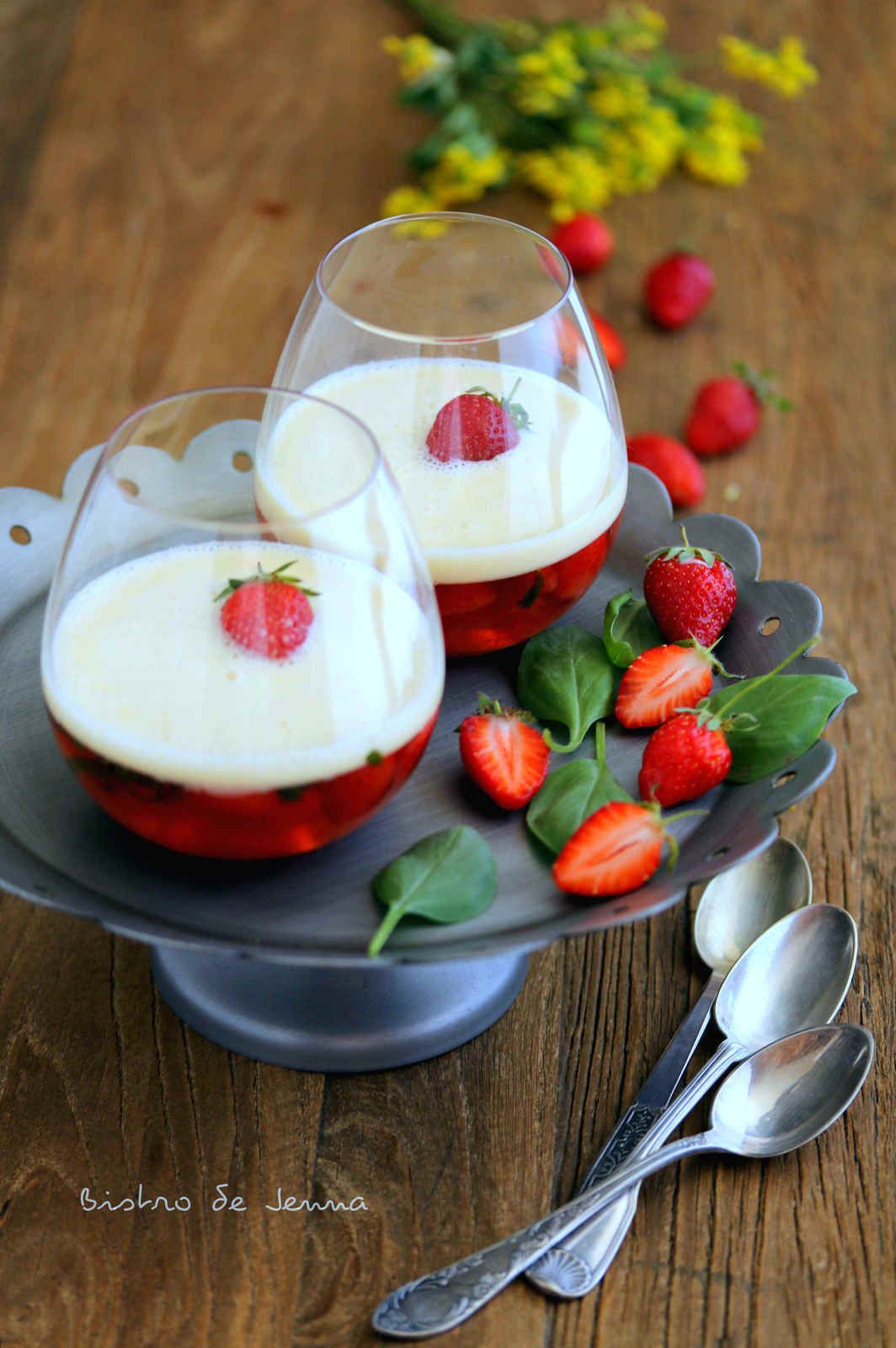 Gelee De Fraises Et Basilic Et Creme Anglaise Bistro De Jenna