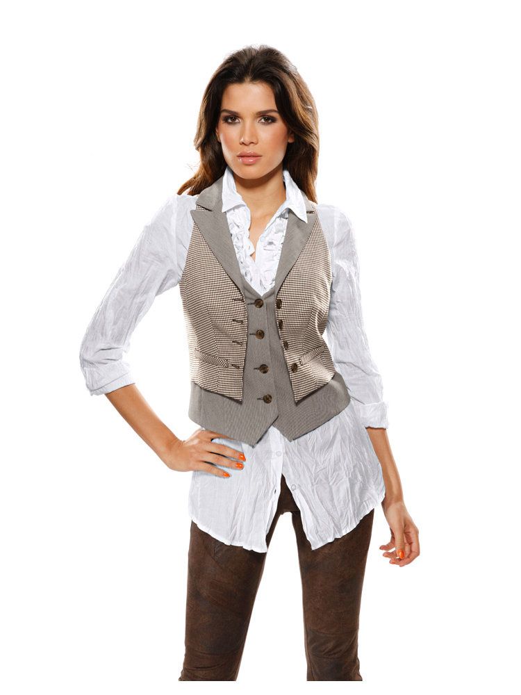 gilet barman femme blanc