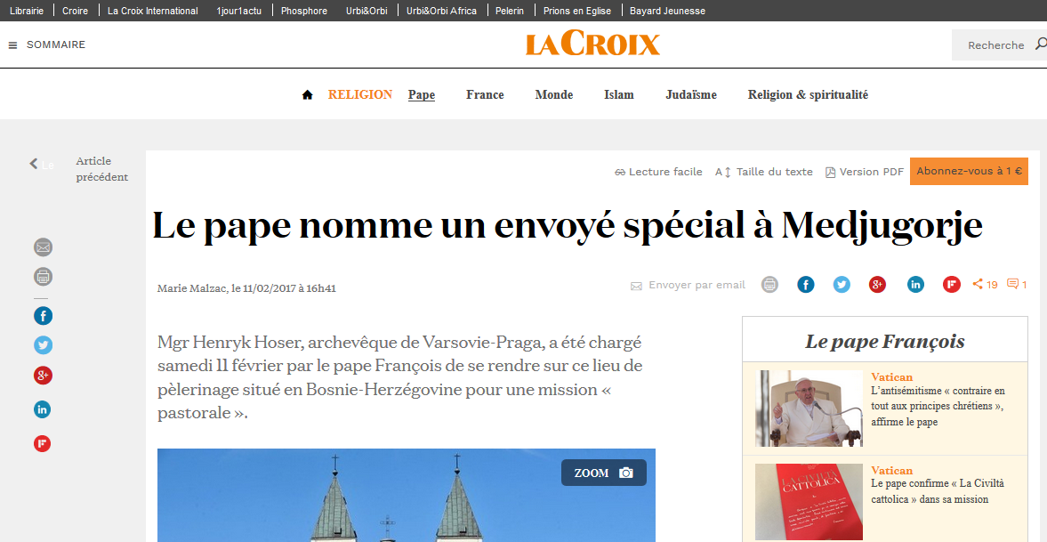 http://www.la-croix.com/Religion/Pape/Le-pape-nomme-envoye-special-Medjugorje-2017-02-11-1200824147