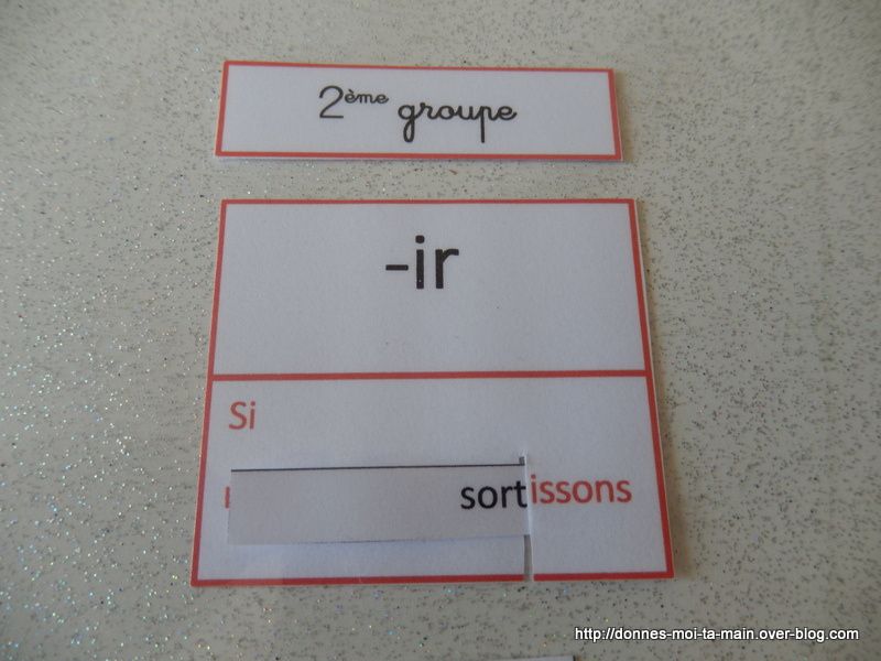 trier les verbes en trois groupes façon Montessori