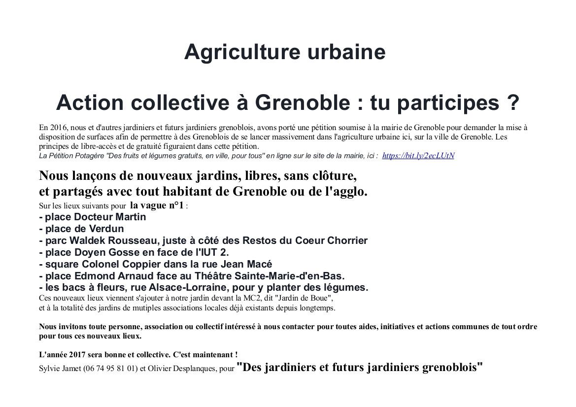Agriculture urbaine & projet collectif - 2017 - Grenoble - de nouveaux jardins urbains