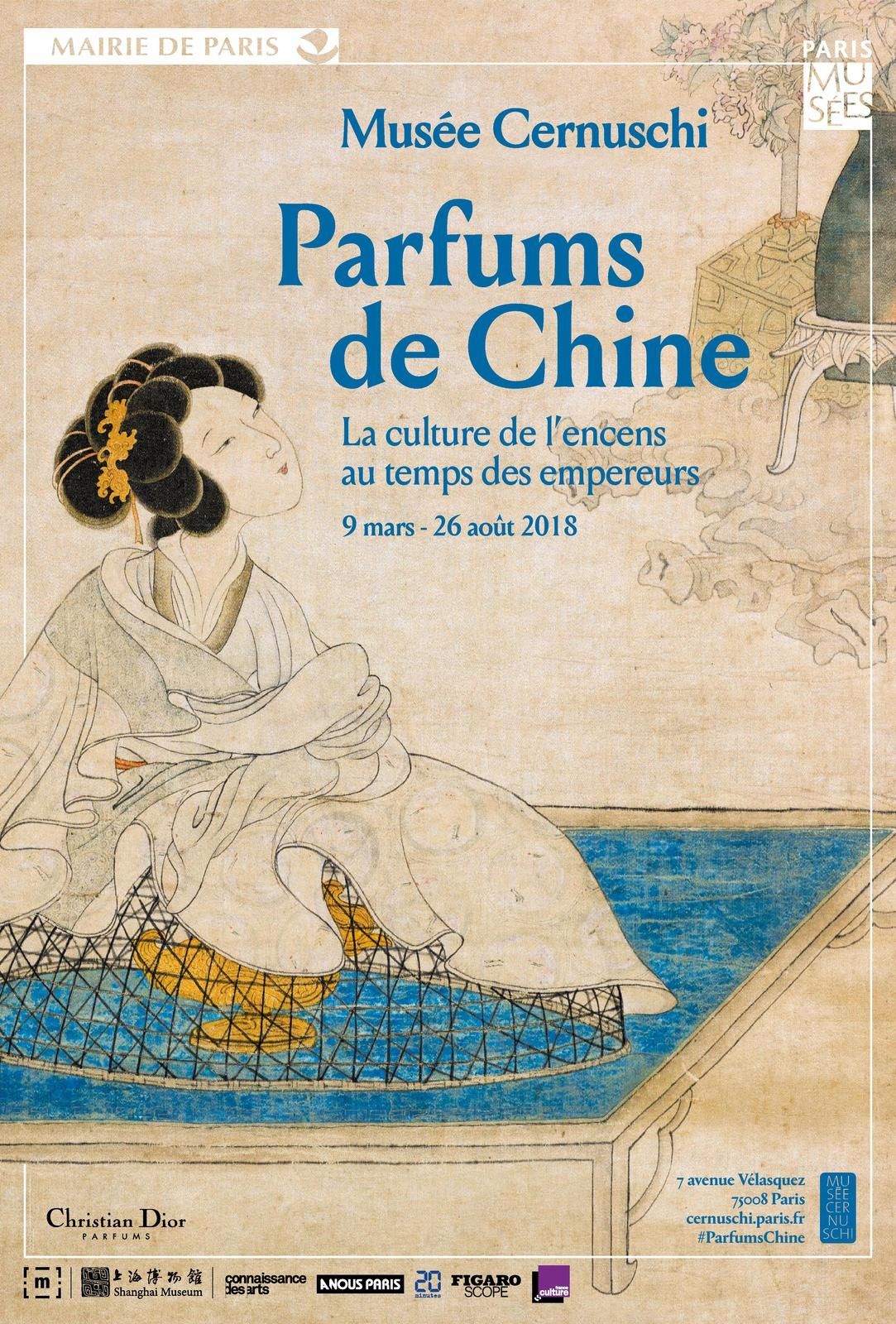 Exposition - Parfums de Chine - La culture de l'encens au temps des empereurs - Musée Cernuschi Paris - Affiche