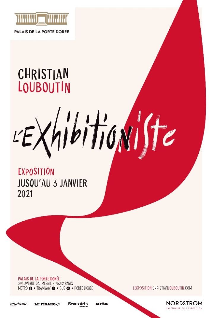 Affiche exposition Louboutin l'exhibitioniste palais de la porte dorée 