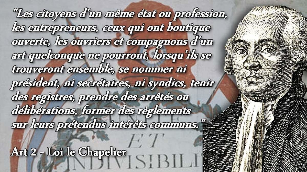 Distribution De L'homme De La Loi 1791 la loi Le Chapelier ou la chape de plomb sur la possibilité d’une