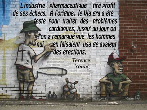 Viagra et l'industrie pharmaceutique du sexe. Citation de Terence Young