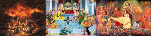 Mahabharata-incendie-jeu de dés-Draupadi