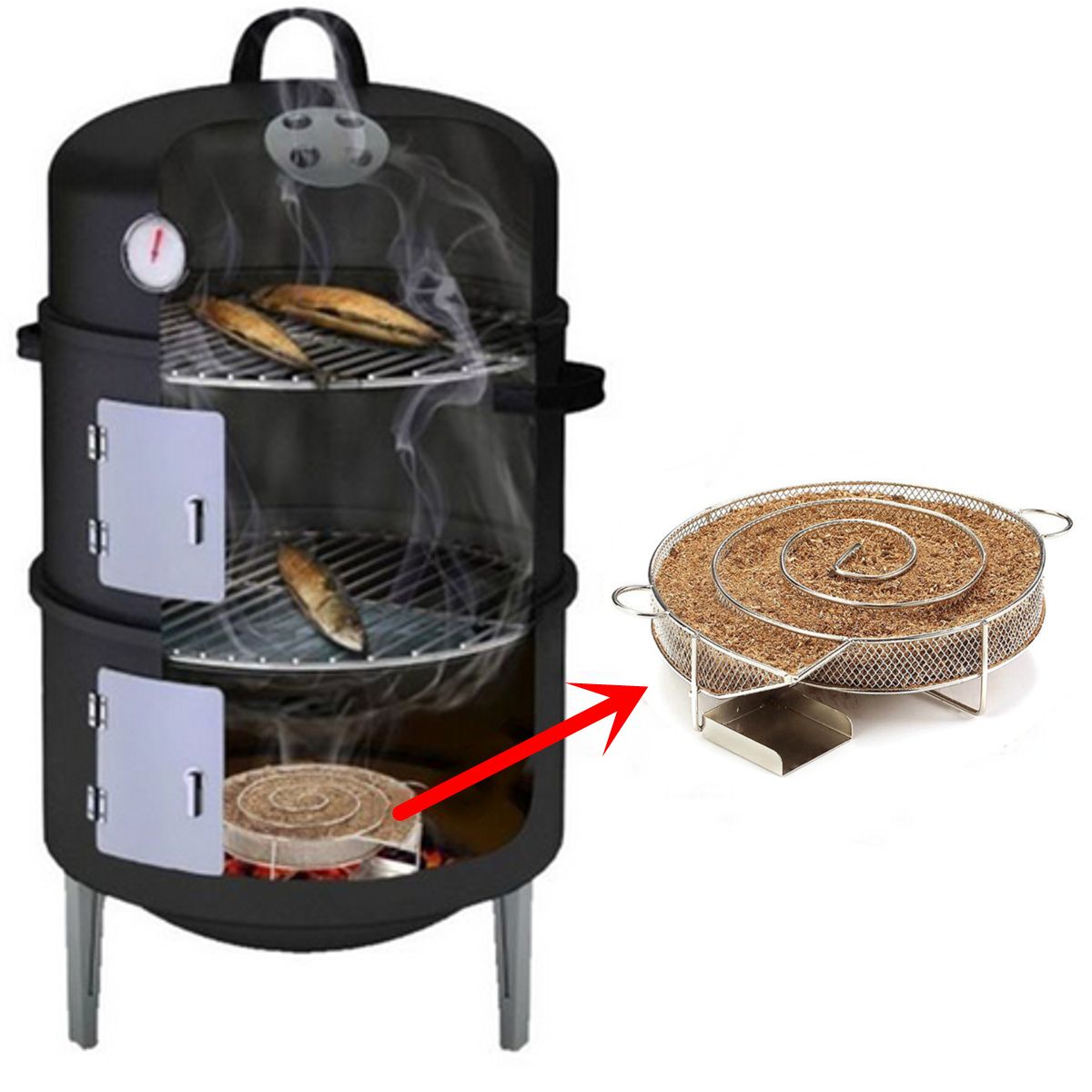 Peut On Griller De La Viande Dans Un Insert Un accessoire Fumoir pour insert de cheminée et barbecue à couvercle :  viande et poisson fumé - Chez Cyril