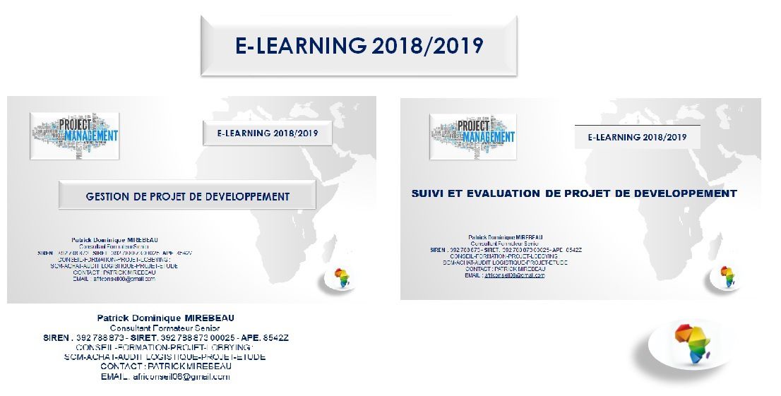 E-LEARNING 2018/2019 - PROJETS DE DEVELOPPEMENT