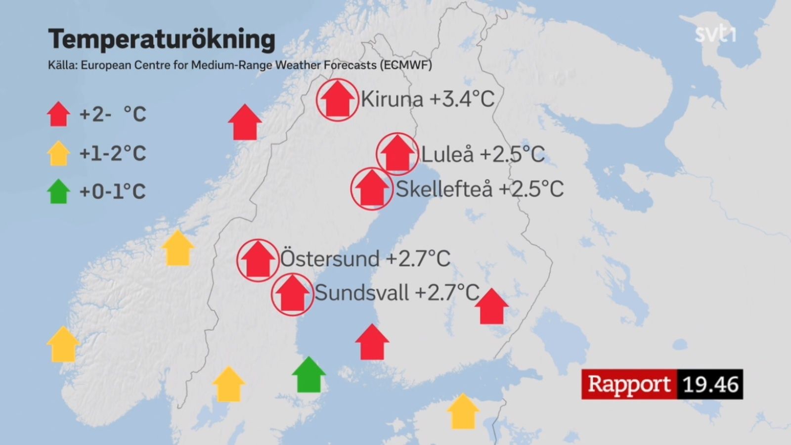 Températures moyennes en hausse dans le nord de la Suède
