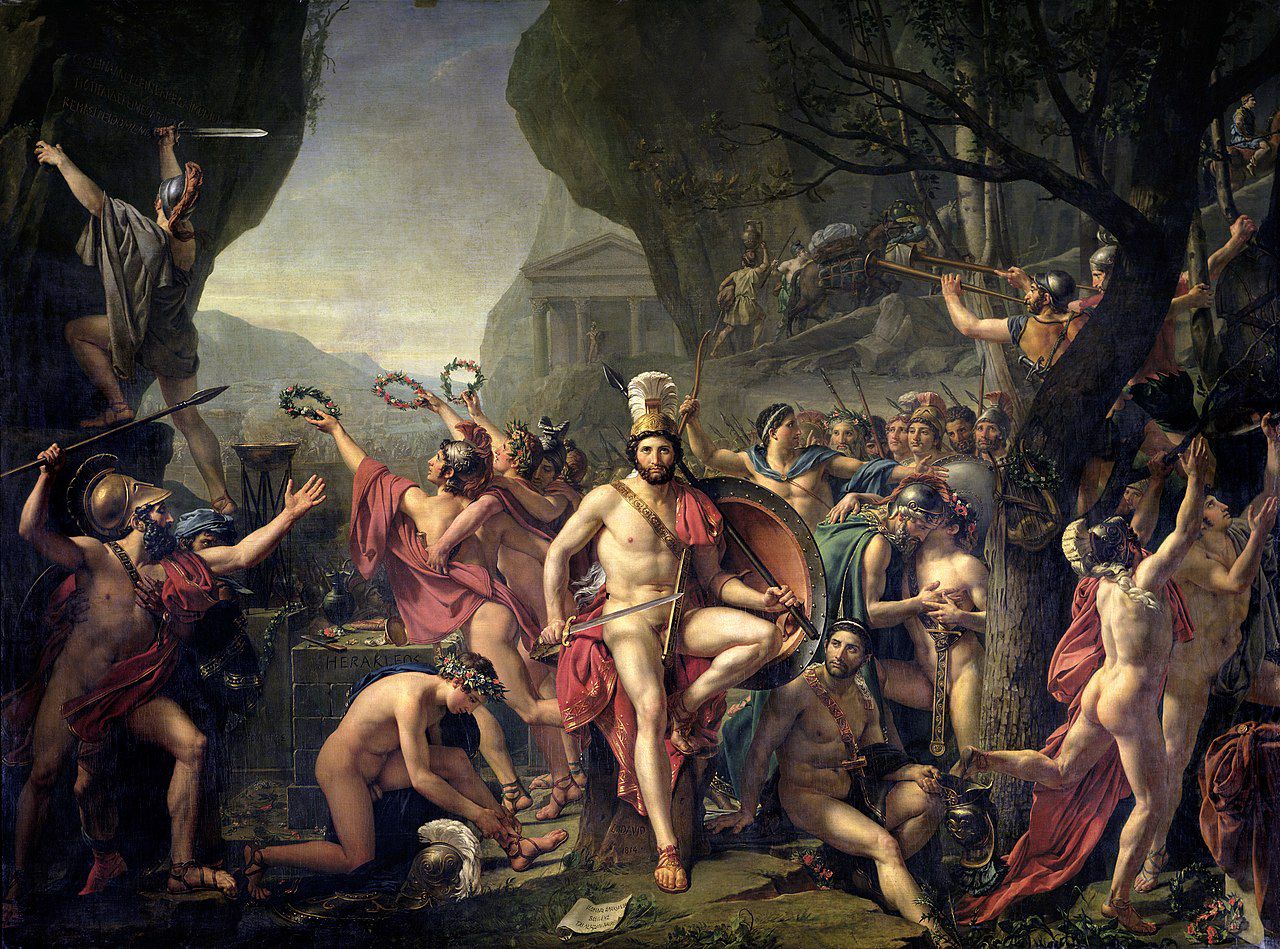 Léonidas et ses Spartiates, tableau de David