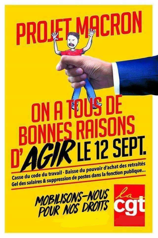 Une date à retenir: le 12 septembre contre la politique Macron