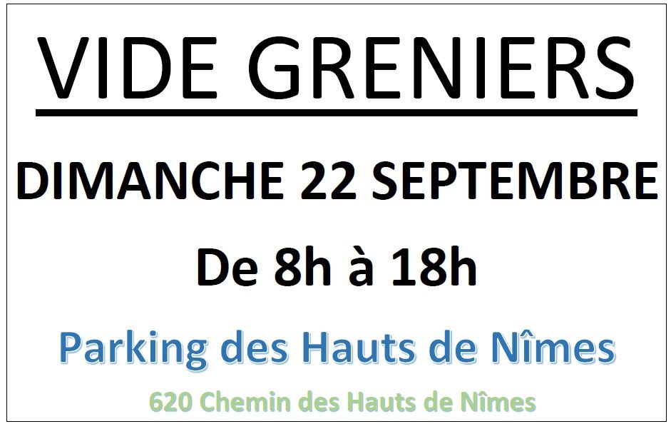 Vide greniers Nîmes, le 22/09/2019, Villeverte, Gard, Comité de Quartier