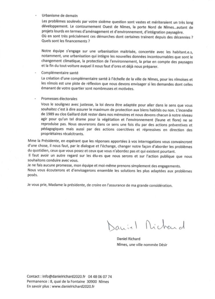 Comité de quartier de Villeverte à Nîmes, municipale 2020 à Nîmes