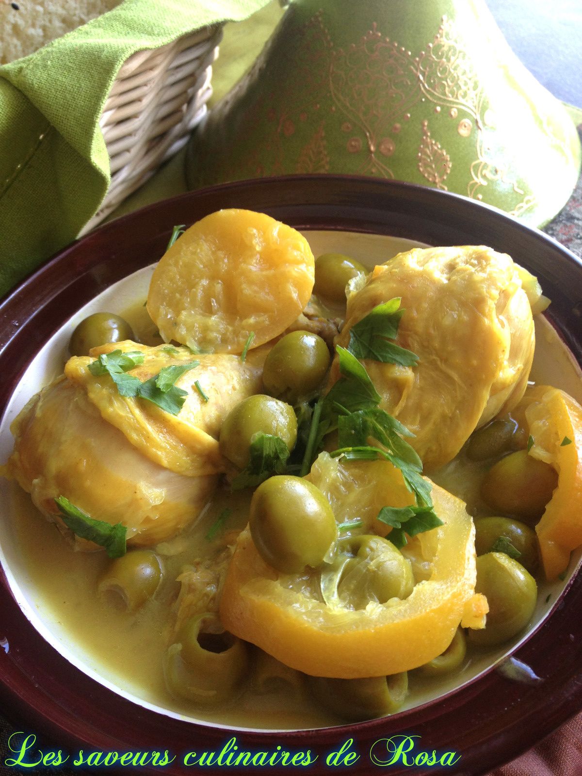 Tajine d'olive au poulet et citron confit (tajine zitoune)