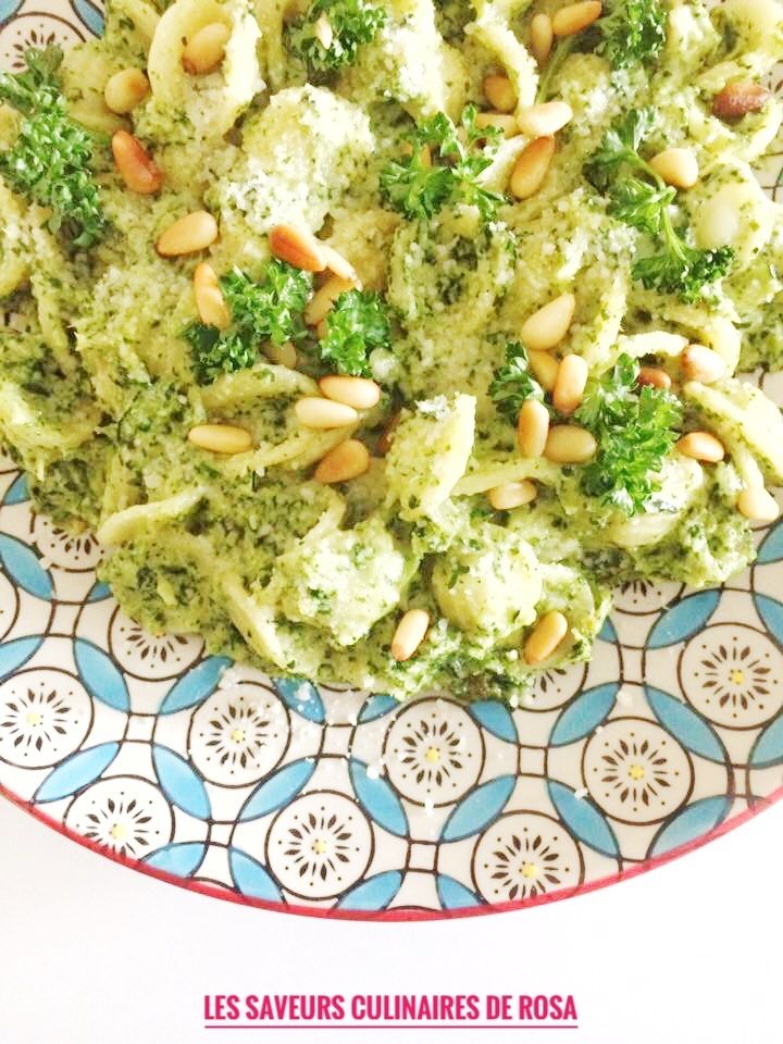 Orecchiettes (pâtes) à la crème de courgettes