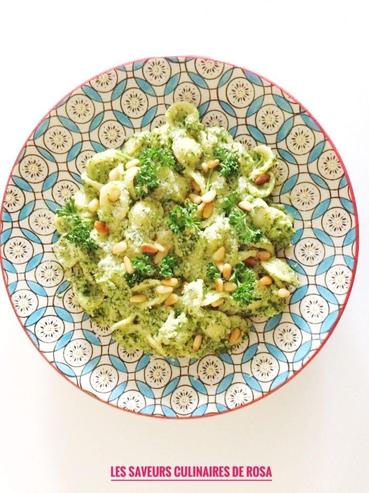 Orecchiettes (pâtes) à la crème de courgettes