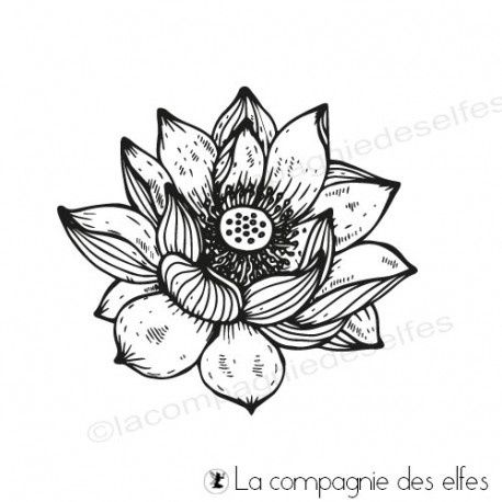 Tampon Fleur de lotus éclose_Boutique La Compagnie des Elfes