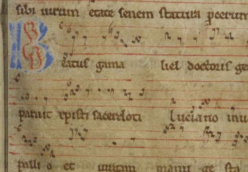 Aussi quelques sources polyphoniques ont été numérisées comme les fragments des Ms 941 et 983
