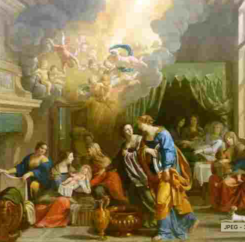 7. Philippe de Champaigne (1602-1674) La Naissance de la Vierge, 1638 Huile sur toile - 435 x 430 cm Arras, Musée des Beaux-Arts Photo : Françoise Baligand