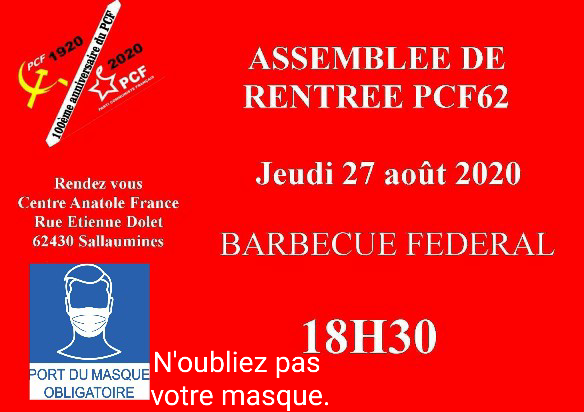 PCF 62: Assemblée de rentrée 