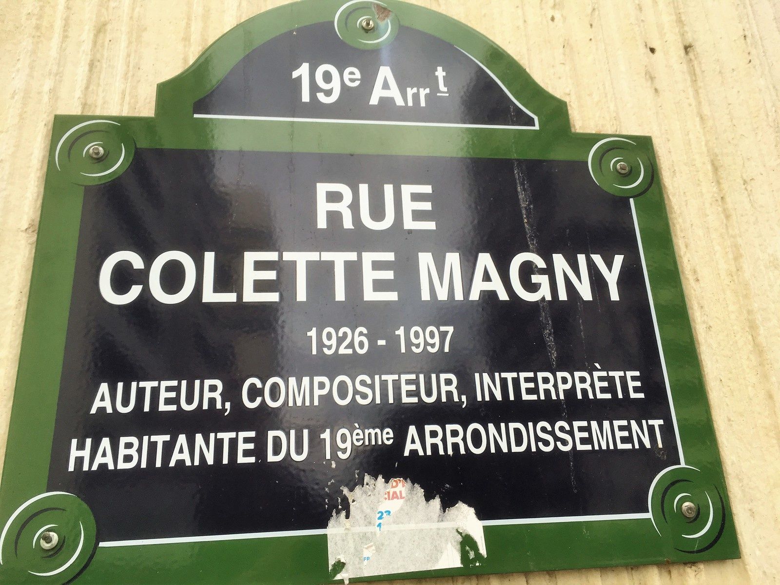 16 Rue Colette Magny 75019 Paris La rue Colette Magny à Paris pour début 2013 - Colette Magny : articles