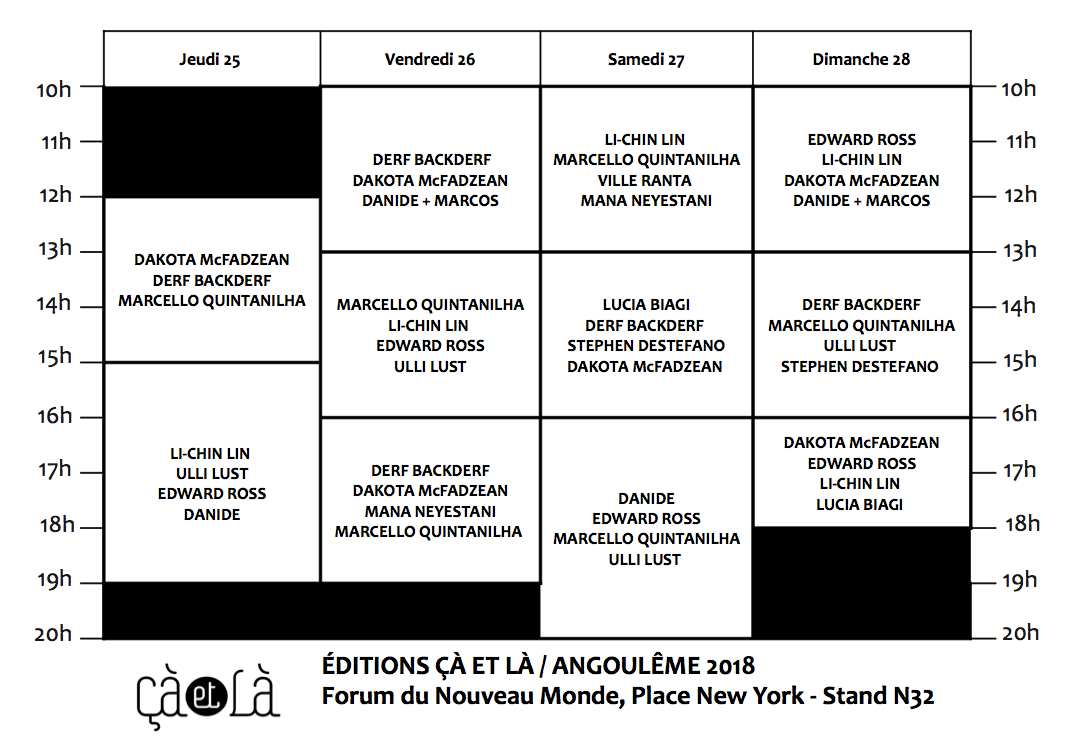 Programme des dédicaces Angoulême