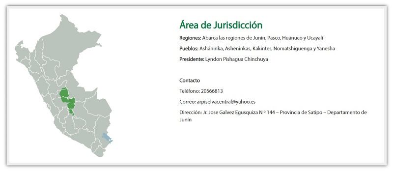 peuples concernés : Ashaninka, Ashéninka, Yanesha, Kakinte et Nomatsiguenga