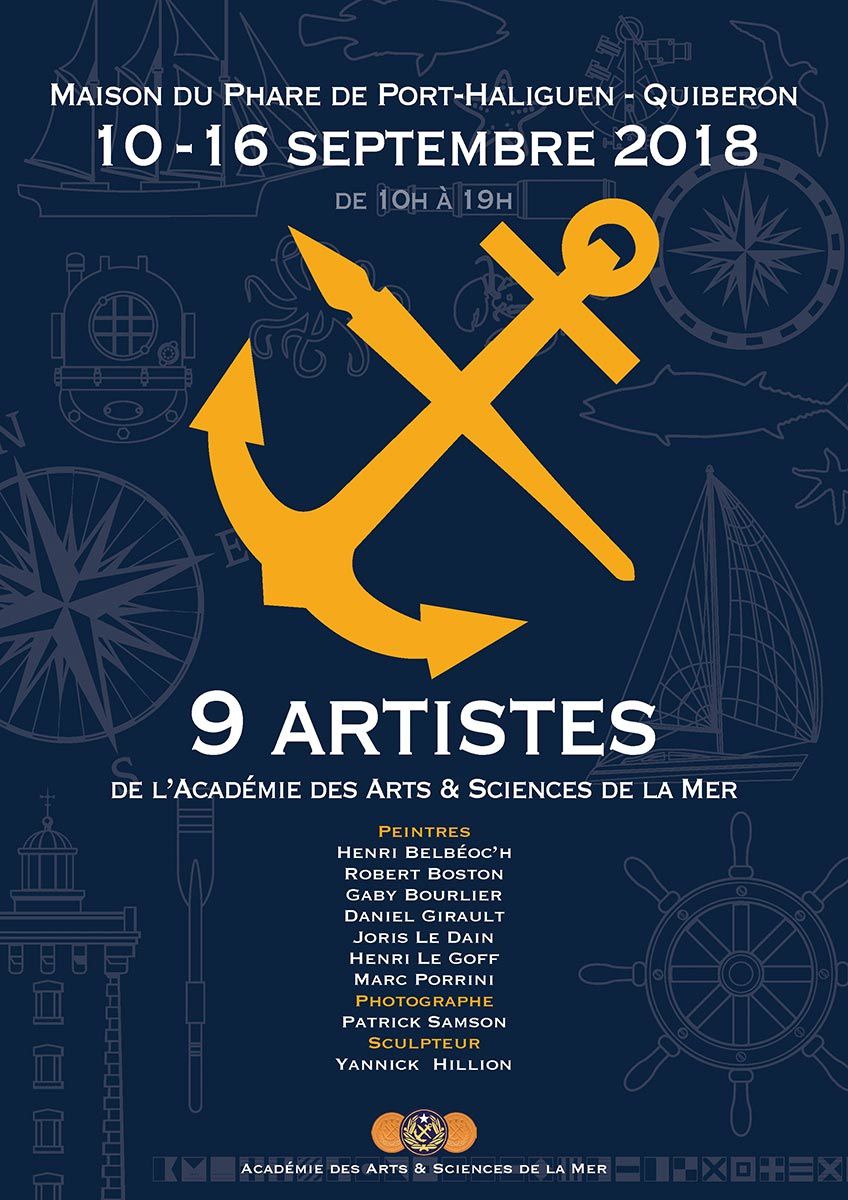 Des artistes de l'Académie des Arts et Sciences de la mer exposent à la maison du phare de Port Haliguen à Quiberon du 10 au 16 septembre 2018