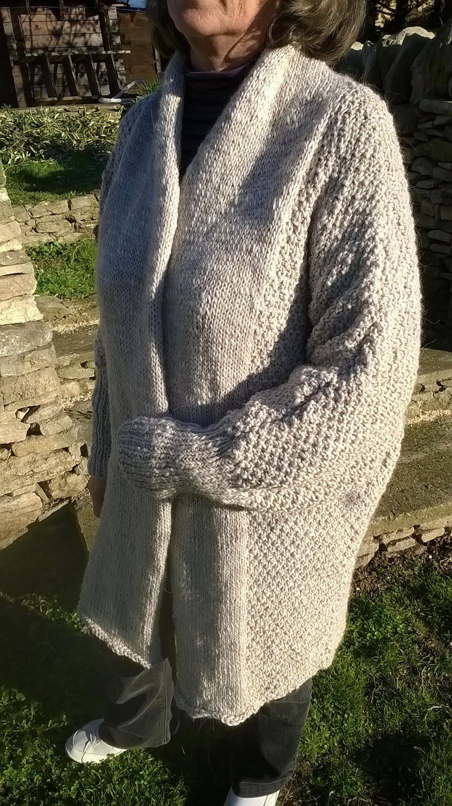 tricoter un long gilet femme