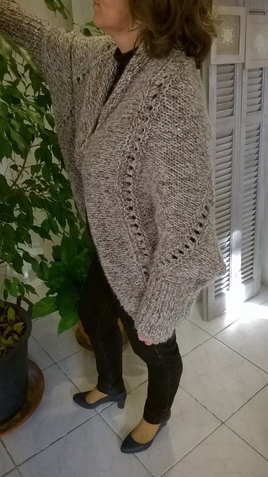 tricot gilet fait avec des rectangle