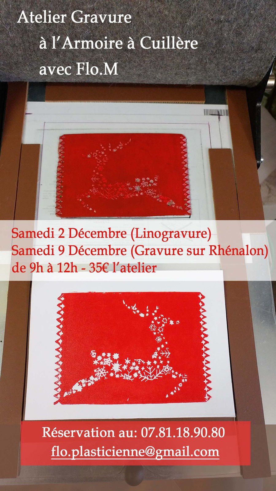 gravure rhenalon linogravure atelier flom Clermont Ferrand auvergne