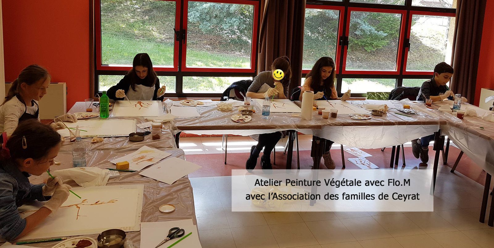 atelier peinture végétale enfant artiste FloM Auvergne Puydedome écologie biodiversité