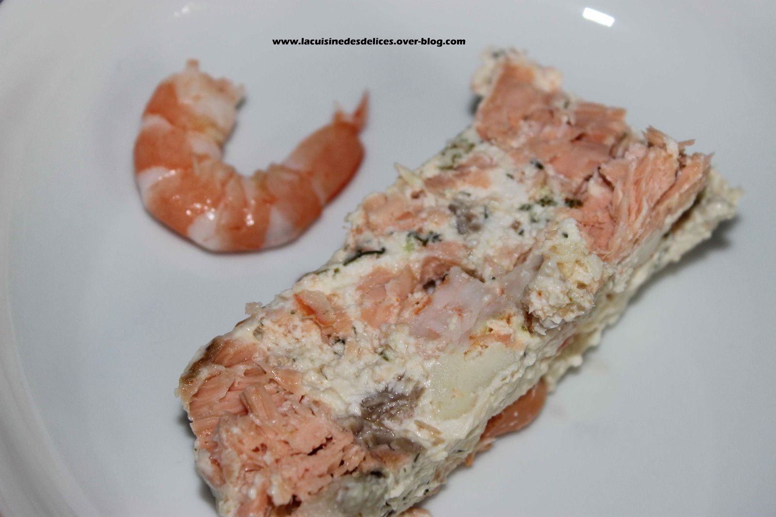 TERRINE DE POISSONS {coquilles SaintJacques, saumon, crevettes} La