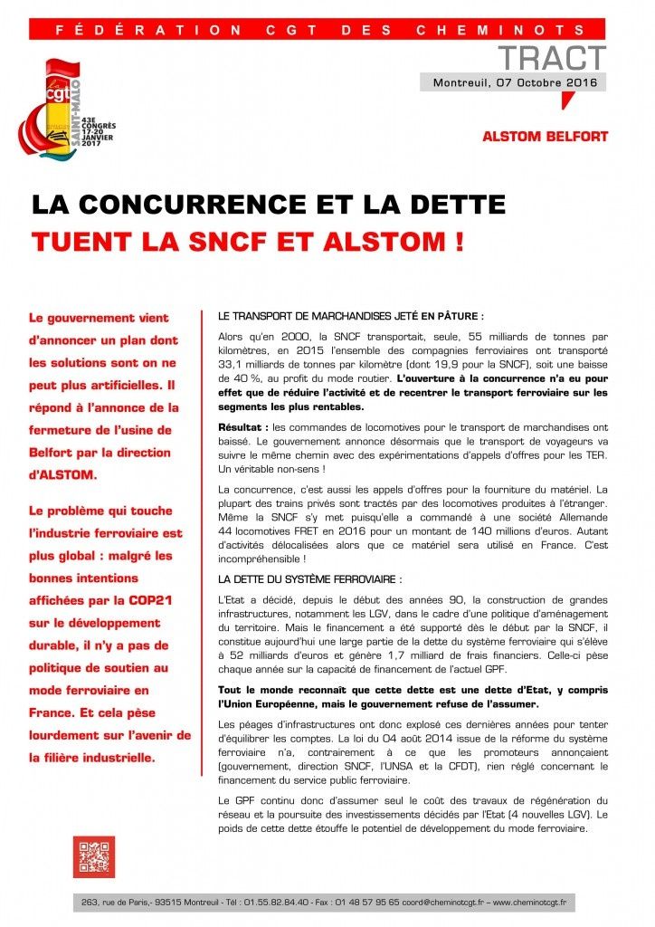 La concurrence et la dette tuent la SNCF et Alstom!