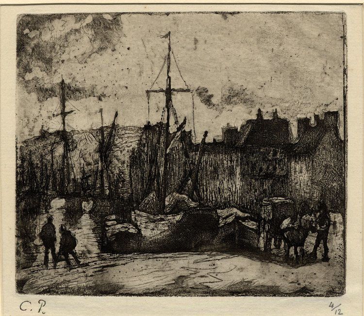 Port de Rouen de Camille Pissarro 1885  — British Museum [1], Domaine public, https://commons.wikimedia.org/w/index.php?curid=14958619