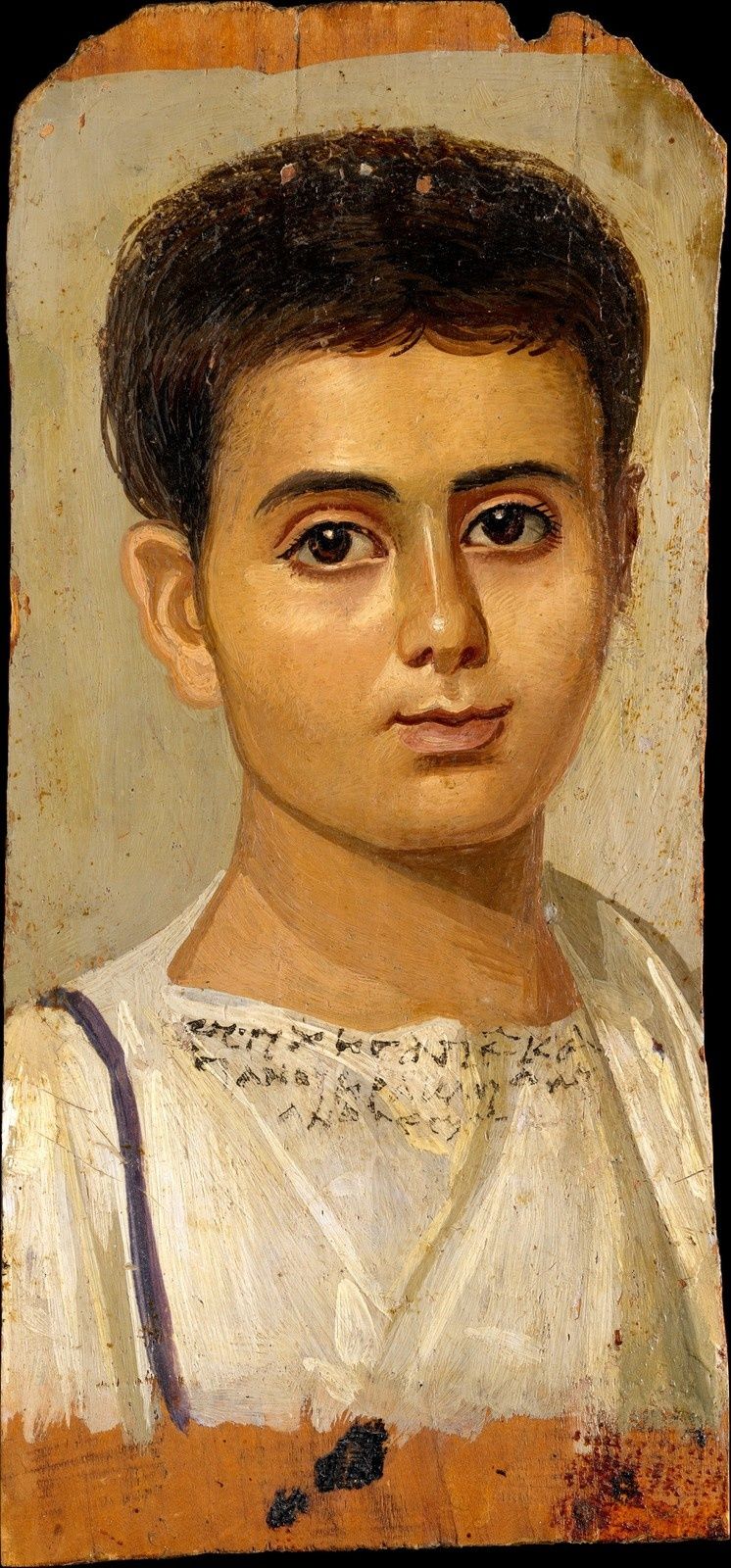 Portrait du garçon Eutyches, peinture sur panneau, 100-150 ap. J.C. Période Romaine://www.metmuseum.org/art/collection/search/547951