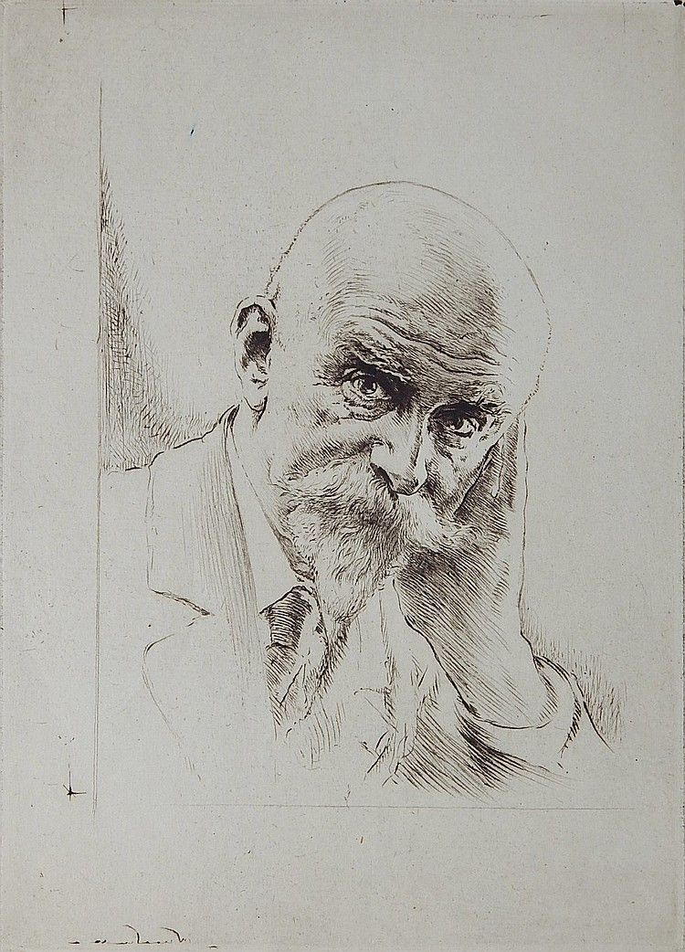 JK Huysmans, portrait par Edgar Chahine 1933 (1874-1947)