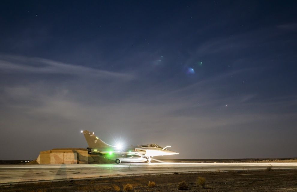 Chammal : Les Rafale M et les Rafale Air effectuent un raid aérien conjoint avec des missiles de croisière SCALP-EG
