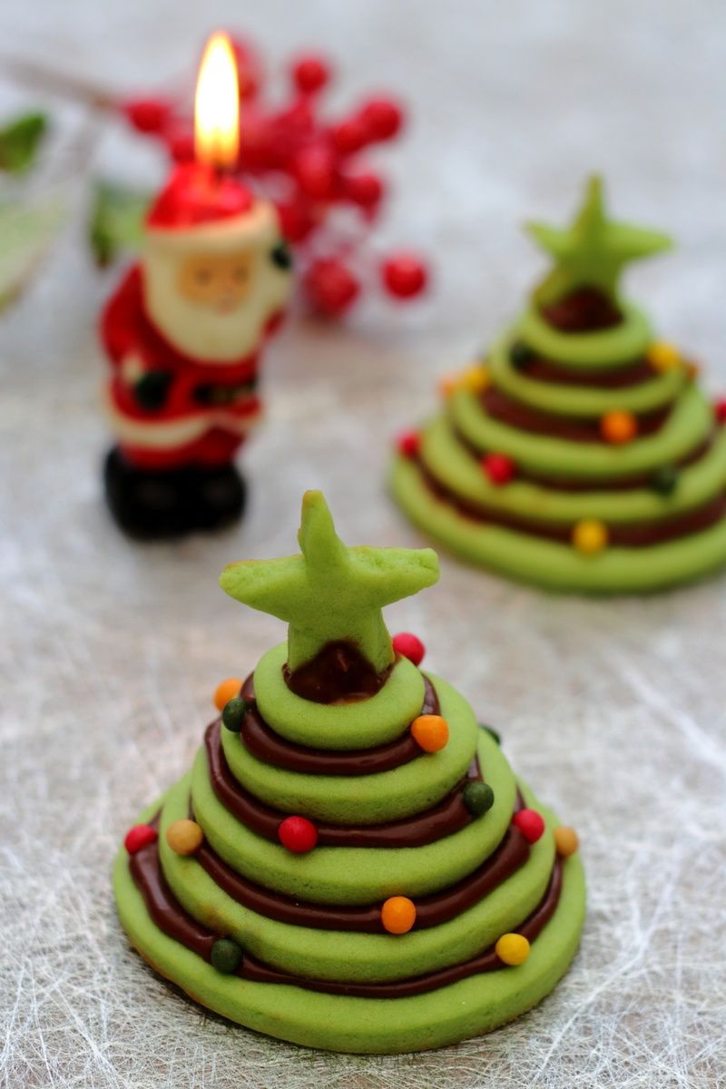 Sapin de Noël en petite pièce montée de biscuits - Amandine Cooking