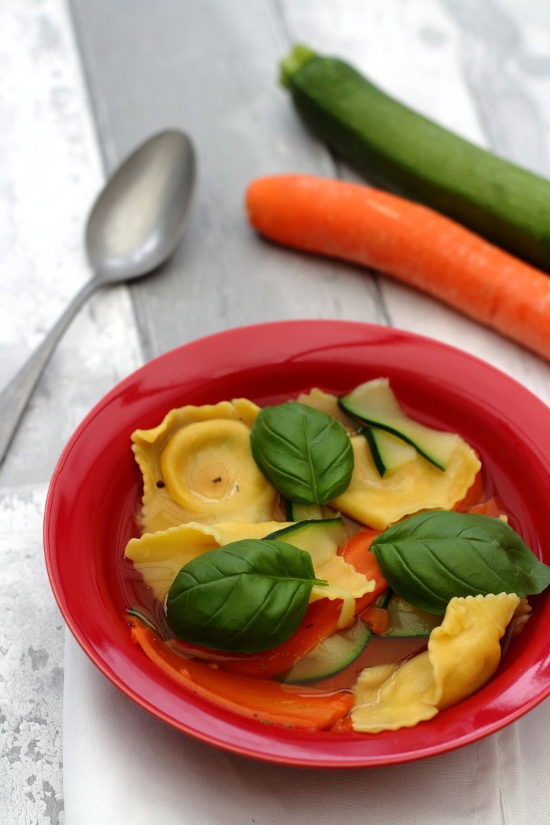 nage de ravioli aux légumes