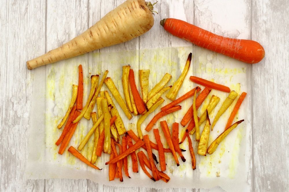 Frites de panais et carottes (au four) - Amandine Cooking